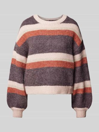 QS by s.Oliver Strickpullover mit Puffärmeln in Lila, Größe XXL