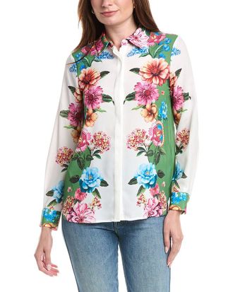 T Tahari Printed Blouse