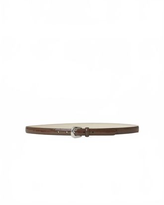 B-Low The Belt Womens Kennedy Mini Patent Leather Belt In Chocolate Silver