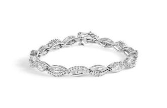House of Brilliance 14K White Gold 2.00 Cttw Diamond Swirl and Pear Shape Link Bracelet at Nordstrom