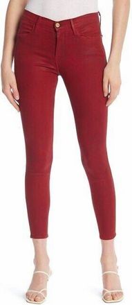 Frame Denim Womens Le High Rise Skinny Jeans In Red