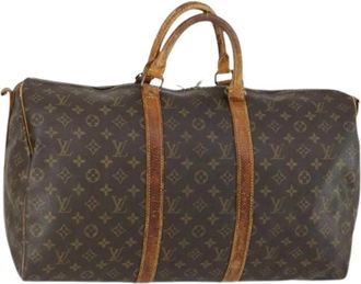 Louis Vuitton Pre-owned Weekend Bags, female, Brown, Size: ONE SIZE Pre-owned Canvas Weekend Bag