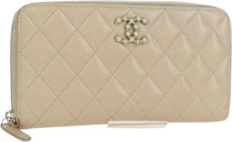 Chanel Pre-owned Wallets, female, Beige, Size: ONE SIZE Pre-owned Long Wallet