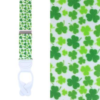 Trafalgar Store White Shamrock Silk Button End Suspenders at Nordstrom