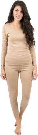 Leveret Womens Cotton Solid Matching Family Pajamas in Beige at Nordstrom, Size X-Large