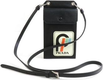 Prada Pre-owned Leather prada-bags - Heren - Vintage Schoudertas - Zwart - ONE Size - Leer - Vintage