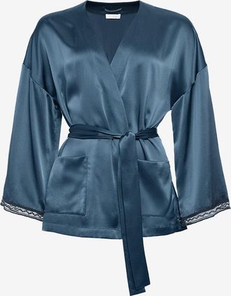 Eres Seidensatin-Kimono mit Spitze Ondine
