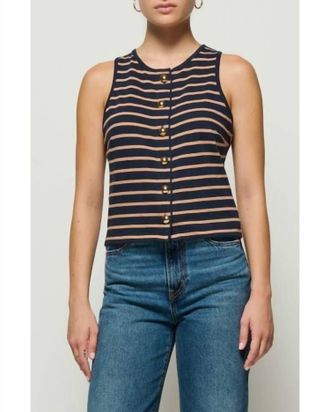 Nation Ltd Abbie Tank Top In Latte Stripe