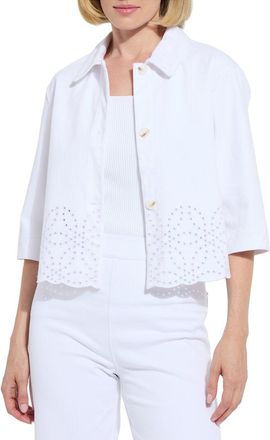 Lyss&eacute; Gem Eyelet Embroidered Jacket