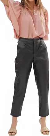 Bishop + Young Alejandra Vegan Leather Pant In Chocolate