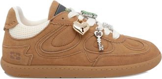 Ganni Sneakers met hartslot- en sleutelbedeltjes - Dames - Sneakers - Bruin - 41 EU - Leer - Schoenen