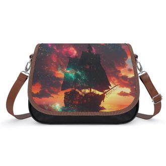 Generic Pirates1 Ship Ocean Fantasy Fashion Womens Crossbody Bags Novelty Handbag Shoulder Bag Purse
