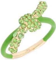 Nordstrom Rack Pav&eacute; Crystal Enamel Knot Ring in Green Multi- Gold at Nordstrom Rack, Size 6