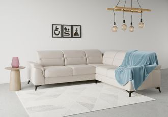 Sit&more Ecksofa &raquo;Sinatra L-Form&laquo; optinal mit Kopfteilverstellung und Armteilfunktion, Metallf&uuml;sse