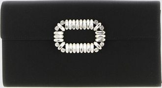 Roger Vivier Clutch Pilgrim Roger Vivier in raso con fibbia gioiello