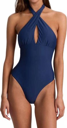 PQ Swim Cross Front One Piece Swimsuit In Navy