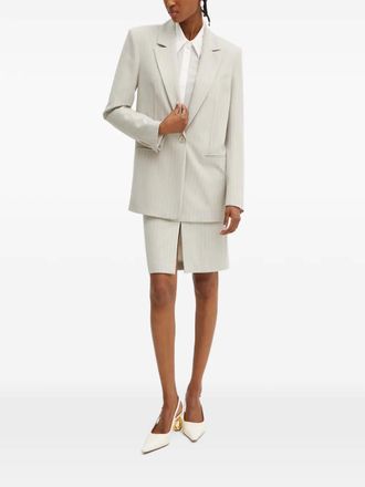 Patrizia Pepe pinstripe slit midi dress - White