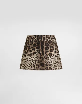 Dolce & Gabbana Leo-print Brocade Mini Skirt - Woman Collection Animal Print 36