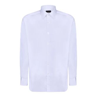 Dell'Oglio Formal Shirts - Heren - Zakelijke Overhemden - Wit - L - Leer - Overhemden
