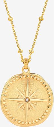 Dower & Hall Diamond True North Talisman Necklace in Yellow Gold Vermeil at Nordstrom, Size 18