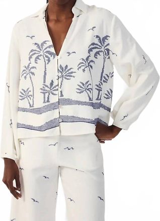 Dress To Coconut Tree Linen Shirt In Off-White