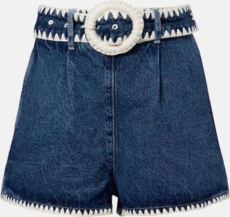 Farm Rio Shorts di jeans con finiture in crochet