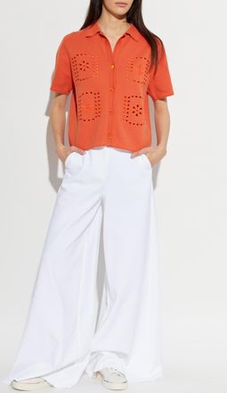 Paul Smith Shirt With Openwork Embroidery, Womens, Orange
