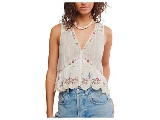 Free People Ellis Embroidered Blouse Womens Clothing Tea Combo : LG (Womens 12-14), Cotton