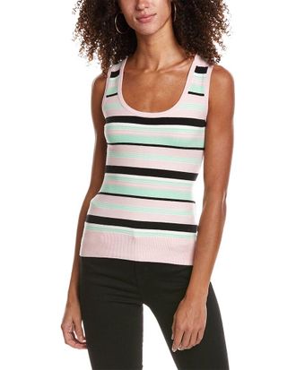 JoosTricot JoosTricot Striped Sleeveless Silk-Blend Sweater