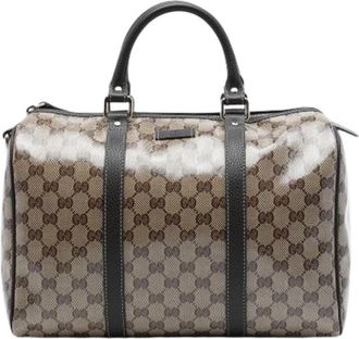 Gucci Pre-owned Boston Bag - Dames - Vintage Handtas - Beige - ONE Size - Leer - Vintage