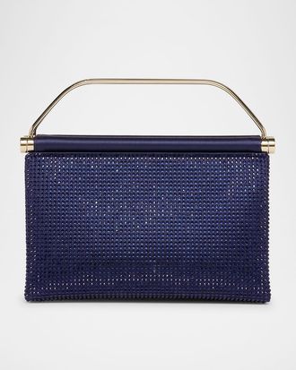 Giorgio Armani Avenue Rhinestone Satin Top-Handle Bag