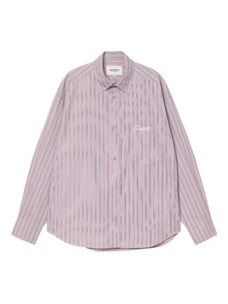 Carhartt Work in Progress Grimsby striped embroidered shirt - Pink