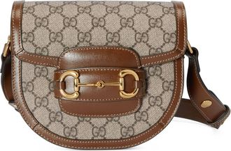 Gucci Tassen, Dames, Beige, ONE Size, Leer, Mini Horsebit 1955 Schoudertas