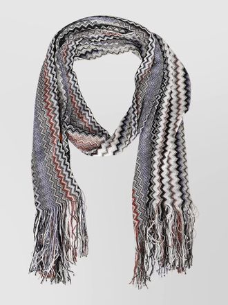 Missoni scarf zigzag pattern fringed edges soft