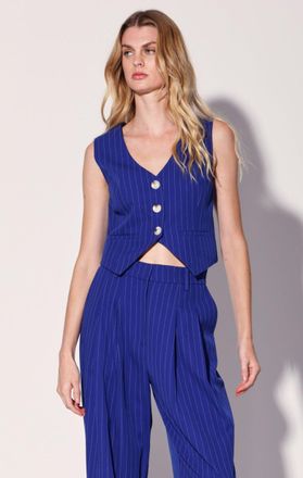 Walter Baker Luanna Vest, Royal Blue Pin Stripe
