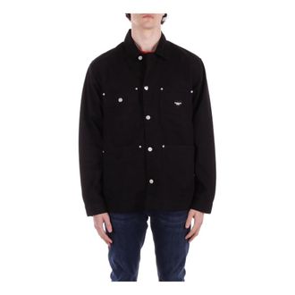 Carhartt Work in Progress Logo Front Button Shirt Four Pockets - Heren - Zomerjassen - Zwart - M - Katoen - Jassen