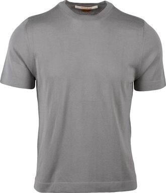Hindustrie Beige Textured Cotton Knit T-Shirt