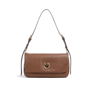 Pinko Shoulder Bags, female, Brown, Size: ONE SIZE Click Soft Baguette