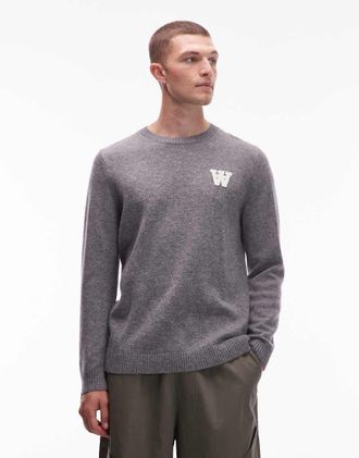 Wood Wood Double A By Wood Wood - Tay - Maglione in lana dagnello grigio chiaro