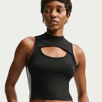 Nike Womens Naomi Osaka Tight Mod-Cropped Tank Top in Black | IO5807-010