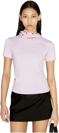 Y / Project Triple Collar Fitted T-Shirt - Dames - T-shirts - Paars - XS - Katoen - Tops
