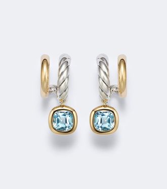 David Yurman Orecchini DY Mercer in oro 18kt e argento sterling con topazi