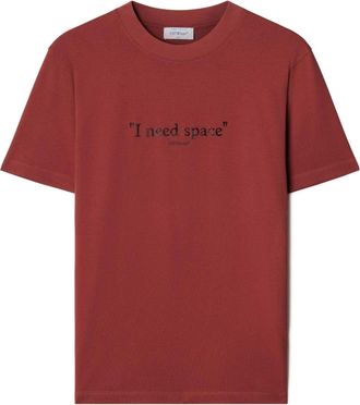 Off-white Give Me Space Cotton T-shirt Dark Brick-red Shade OMAA027F23JER0012928