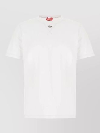 Diesel cotton t shirt ribbed neckline short sleeves