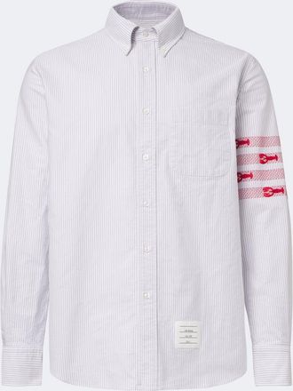 Thom Browne 4-Bar striped cotton Oxford shirt
