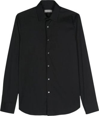 Canali Zwarte Regular Fit Overhemd - Heren - Casual Overhemden - Zwart - XL - Katoen - Overhemden