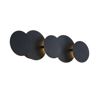 QAZQA Moderno L&aacute;mpara De Pared Moderna Negra Con Led De 3 Pasos Regulable 5-luces - Sunrise Met&aacute;lica Redonda Incluye Led Max. 5 X 20 Watt - Qazqa