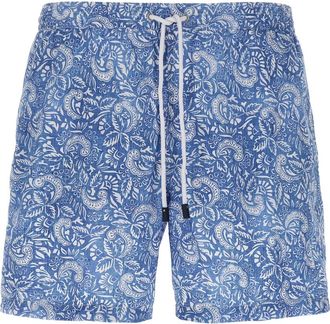 Barba Paisley Floral Zwempak - Heren - Strandmode - Blauw - M - Polyester - Badmode