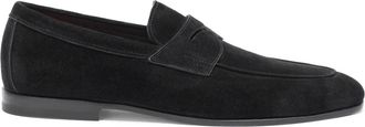Santoni Heren su&egrave;de Carlo instapper - Heren - Loafers - Zwart - 42 1/2 EU - Su&egrave;de - Schoenen