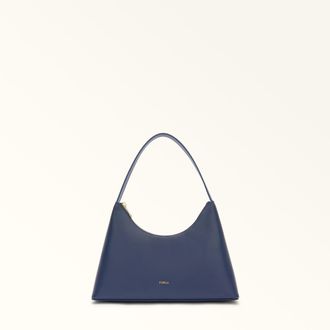 Furla Diamante Shoulder Bag S Blu Reale Sidney Calf Leather Woman